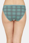 Zivame Low Rise Full Coverage Bikini Panty - Green Check — thumbnail 2